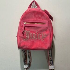 NWT Juicy Couture Pink Lemonade Velour Bog Spencer Backpack